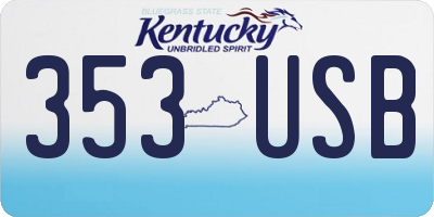 KY license plate 353USB