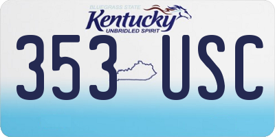 KY license plate 353USC