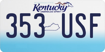 KY license plate 353USF