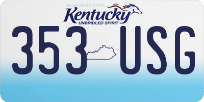 KY license plate 353USG
