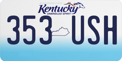 KY license plate 353USH