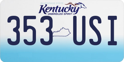KY license plate 353USI