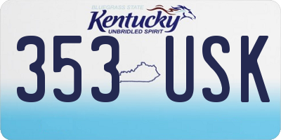 KY license plate 353USK