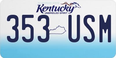 KY license plate 353USM