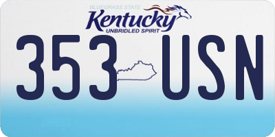 KY license plate 353USN