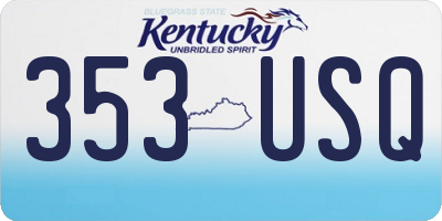 KY license plate 353USQ