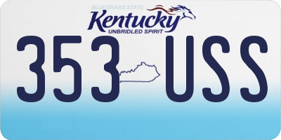 KY license plate 353USS