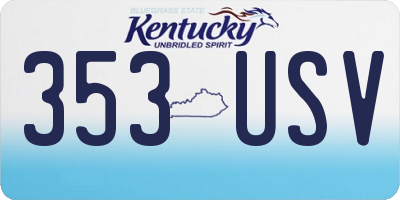 KY license plate 353USV