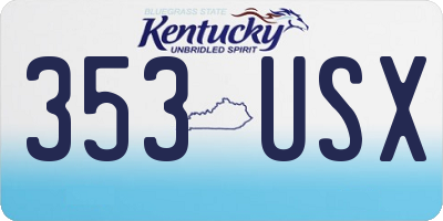 KY license plate 353USX