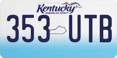 KY license plate 353UTB