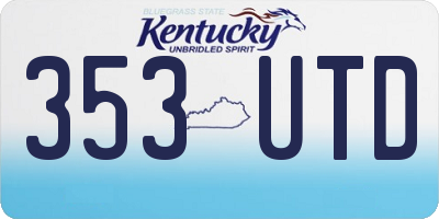 KY license plate 353UTD