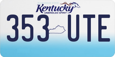 KY license plate 353UTE
