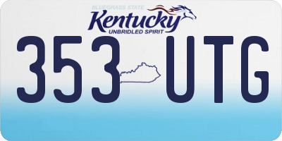 KY license plate 353UTG