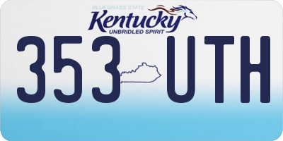 KY license plate 353UTH