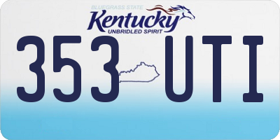 KY license plate 353UTI