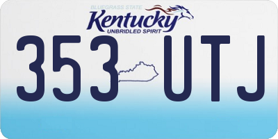 KY license plate 353UTJ