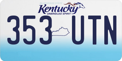 KY license plate 353UTN