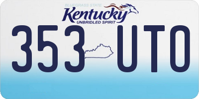 KY license plate 353UTO