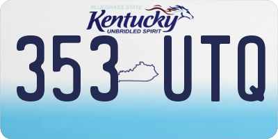 KY license plate 353UTQ