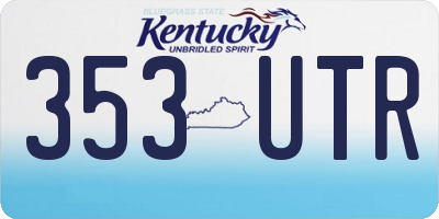 KY license plate 353UTR