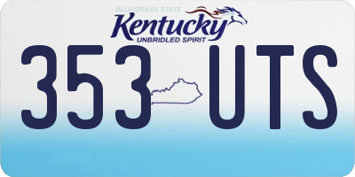 KY license plate 353UTS