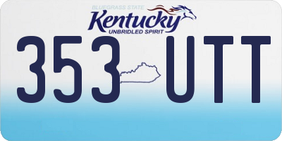 KY license plate 353UTT
