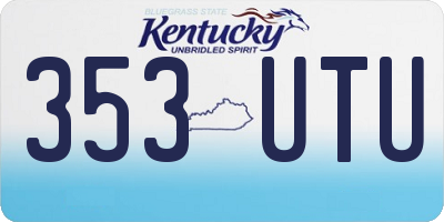 KY license plate 353UTU