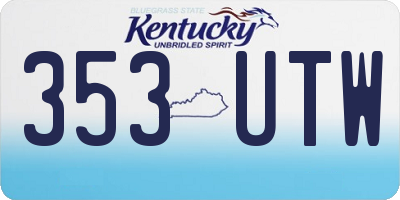 KY license plate 353UTW