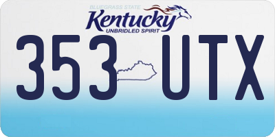 KY license plate 353UTX