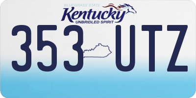 KY license plate 353UTZ