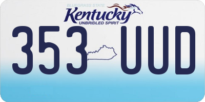 KY license plate 353UUD