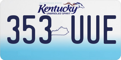 KY license plate 353UUE