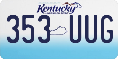 KY license plate 353UUG