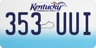 KY license plate 353UUI