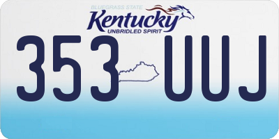 KY license plate 353UUJ