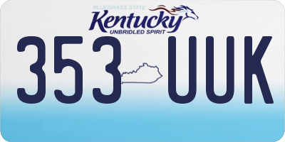 KY license plate 353UUK