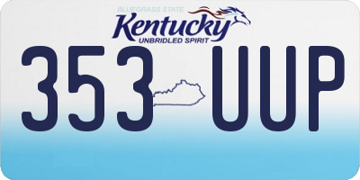 KY license plate 353UUP