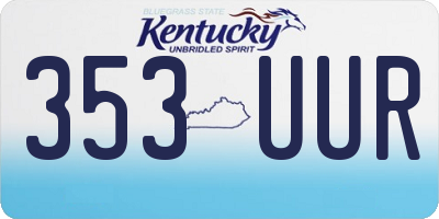 KY license plate 353UUR
