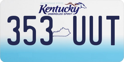KY license plate 353UUT