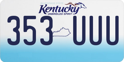 KY license plate 353UUU