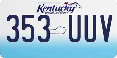 KY license plate 353UUV
