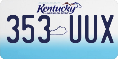 KY license plate 353UUX