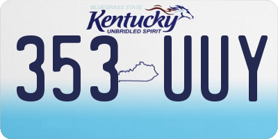 KY license plate 353UUY
