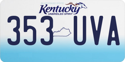 KY license plate 353UVA