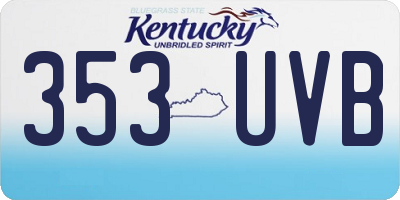KY license plate 353UVB