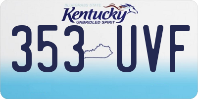 KY license plate 353UVF