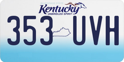 KY license plate 353UVH