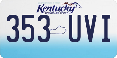 KY license plate 353UVI