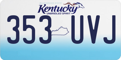 KY license plate 353UVJ