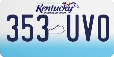 KY license plate 353UVO